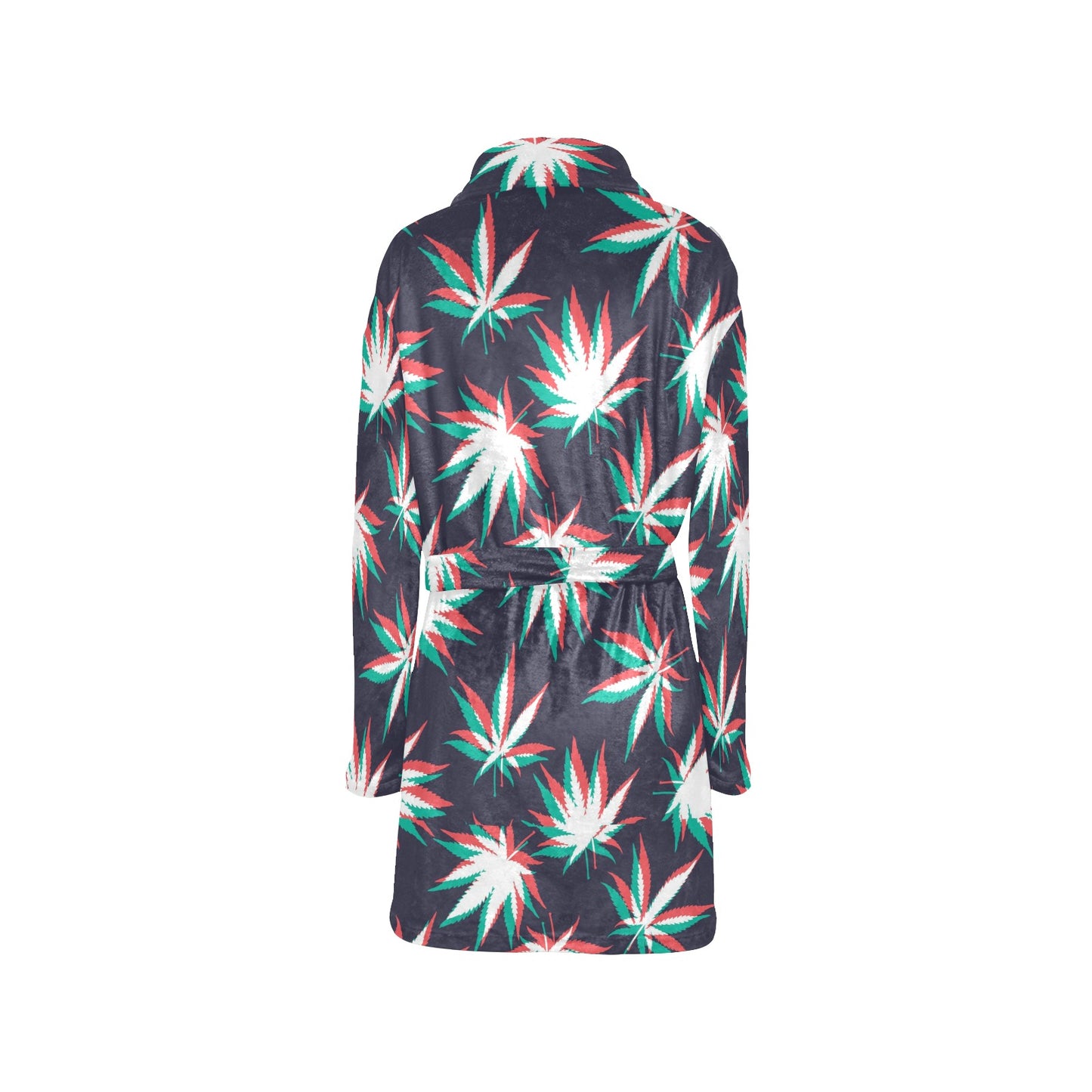 Pot Leaf Pattern Print Design A01 Women's Fleece Robe
