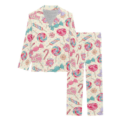 Candy Pattern Print Design CA04 Women's Long Pajama Set