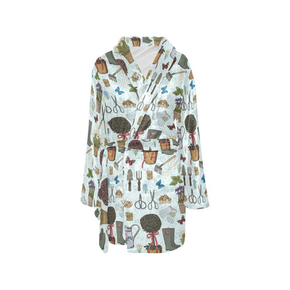 Gardening Pattern Print Design G01 Women's Fleece Robe