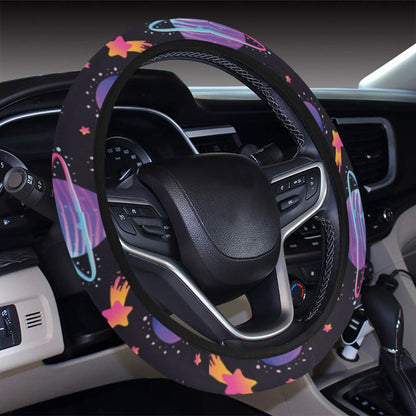 UFO Star Galaxy Print Design LKS308 Steering Wheel Cover with Elastic Edge