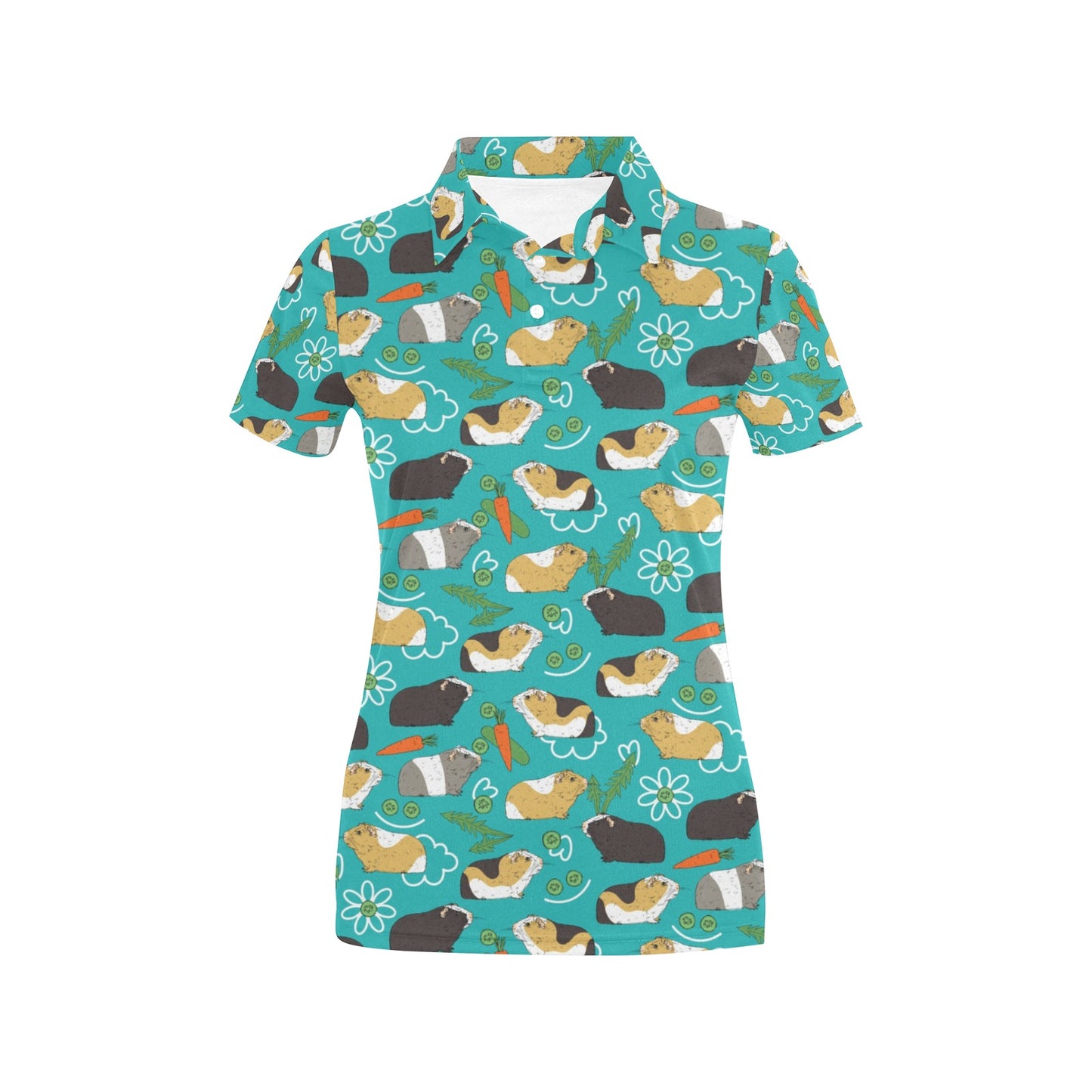 Guinea Pig Print Design LKS402 Women's Polo Shirt