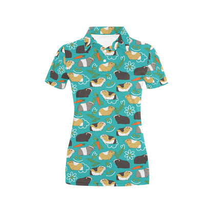Guinea Pig Print Design LKS402 Women's Polo Shirt