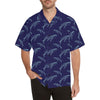 Blue Whale Print Design LKS402 Men's Men's Hawaiian Shirt