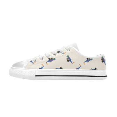 Scuba Driver Print Design LKS301 Women's White Low Top Shoes