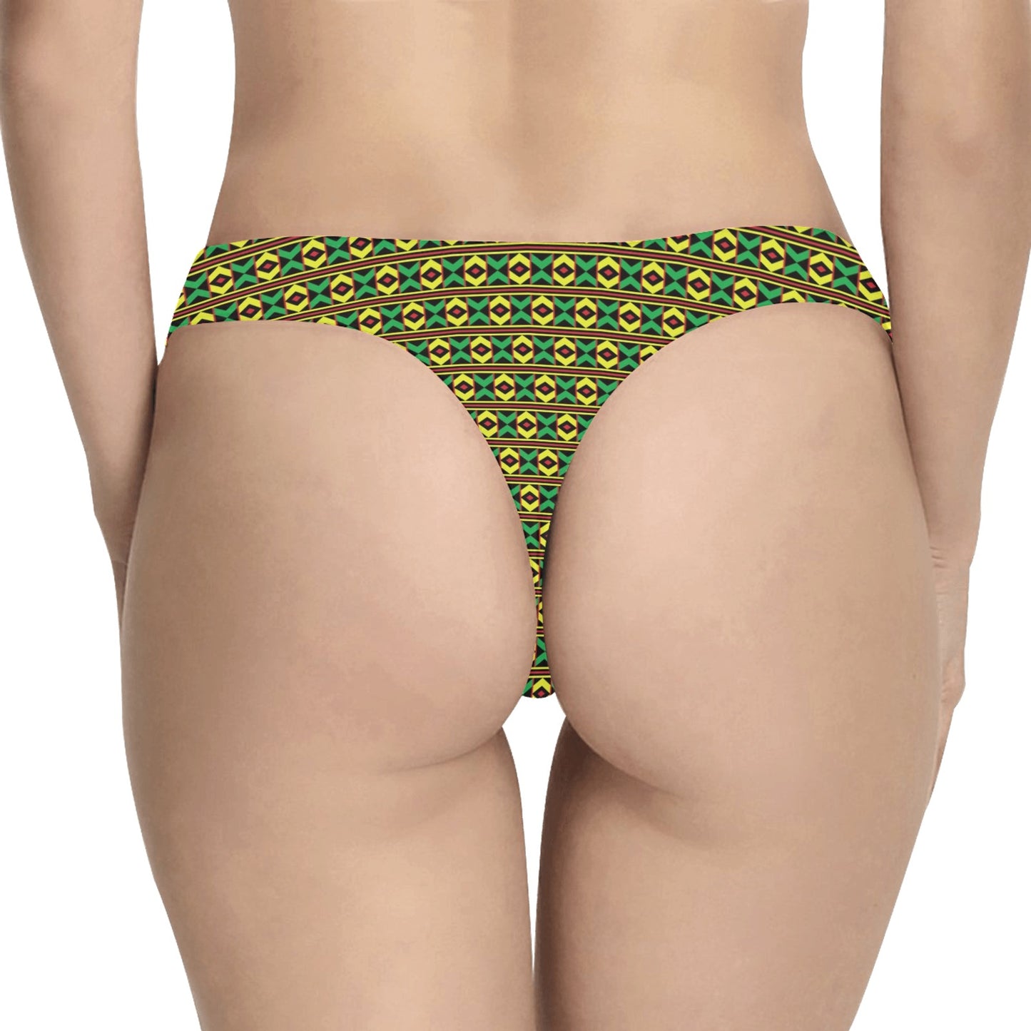 African Geometric Print Pattern Women's Thongs