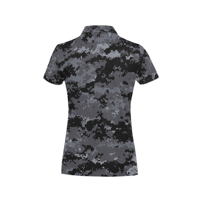 ACU Digital Black Camouflage Women's Polo Shirt