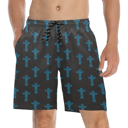 Totem Print Design LKS304 Men's Swim Trunks Beach Shorts