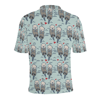 Sea Otter Pattern Print Design 03 Men Polo Shirt