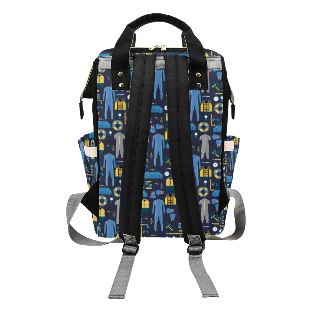 Scuba Equipment Print Design LKS305 Diaper Bag Backpack