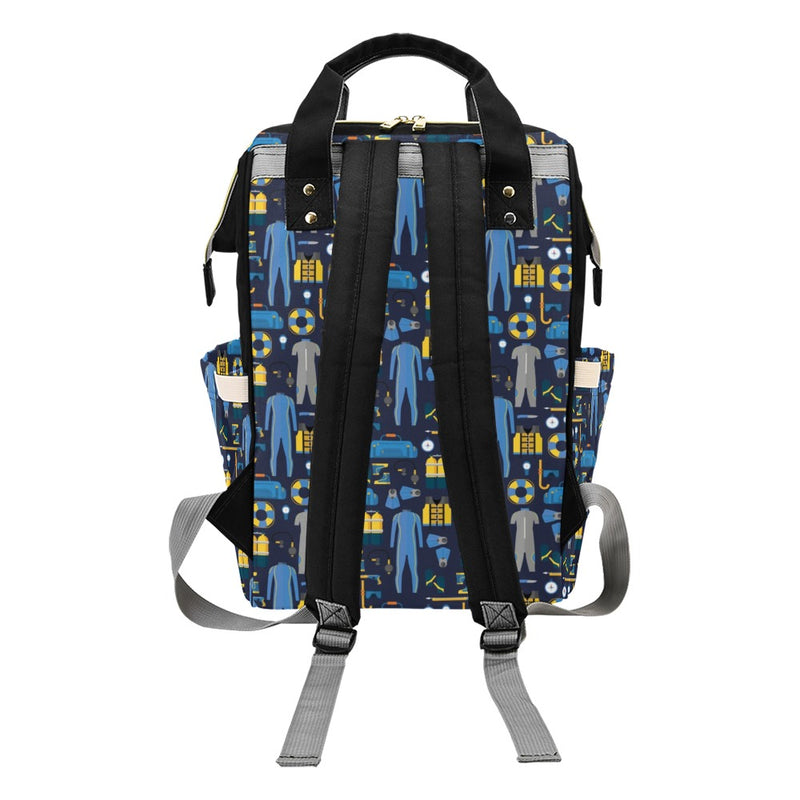 Scuba Equipment Print Design LKS305 Diaper Bag Backpack