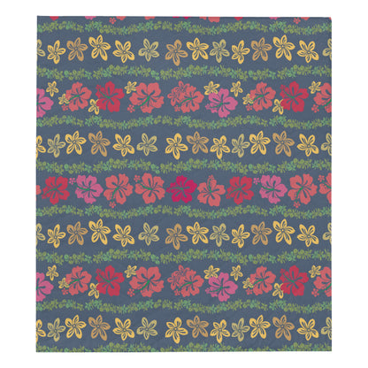 Hawaiian Themed Pattern Print Design H018 Premium Quilt