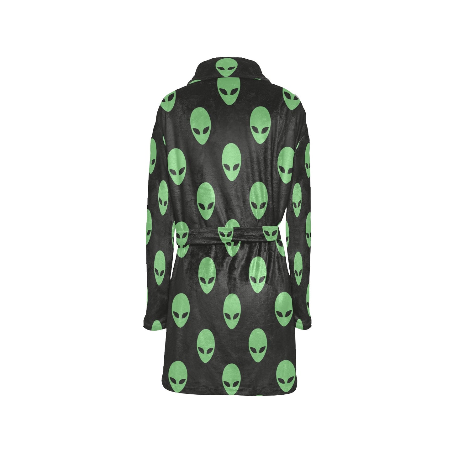 Alien Green Neon Pattern Print Design 01 Women's Fleece Robe