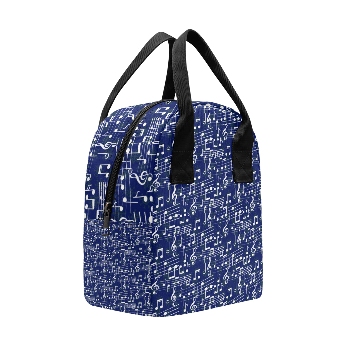 Music Note Blue Themed Print Insulated Lunch Bag