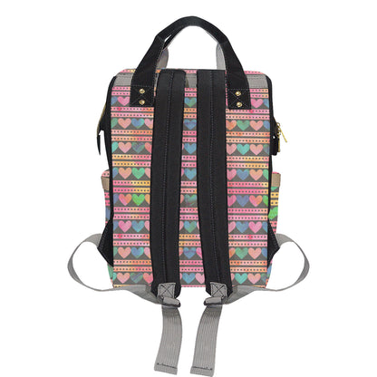 Heart Pattern Print Design HE010 Diaper Bag Backpack
