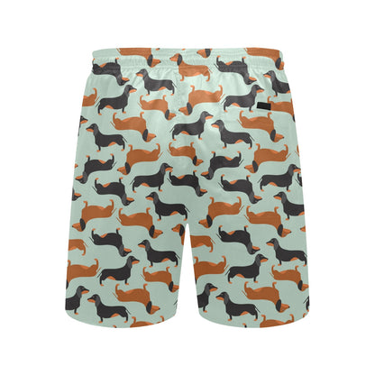 Dachshund Cute Print Pattern Men's Swim Trunks Beach Shorts