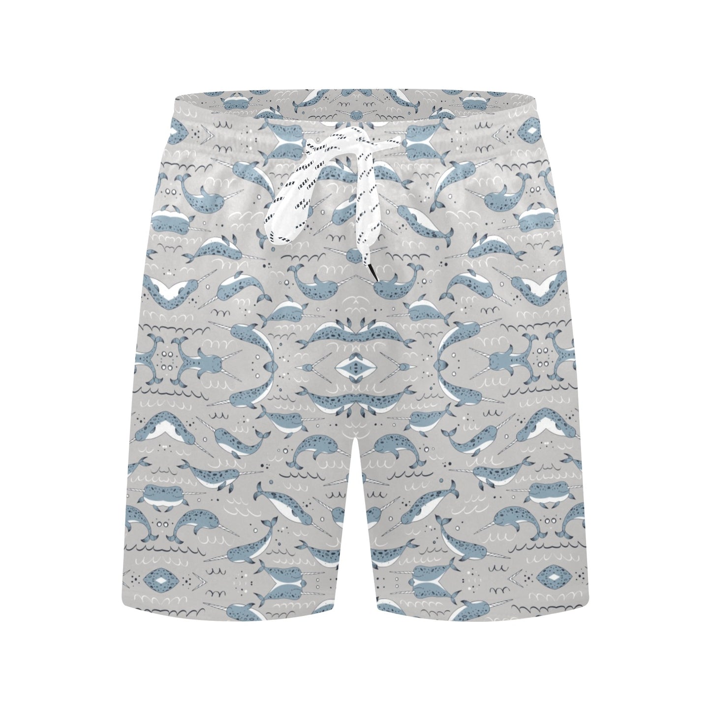 Narwhal Pattern Print Men's Swim Trunks Beach Shorts