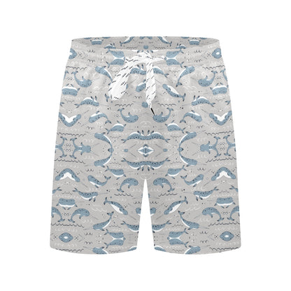 Narwhal Pattern Print Men's Swim Trunks Beach Shorts