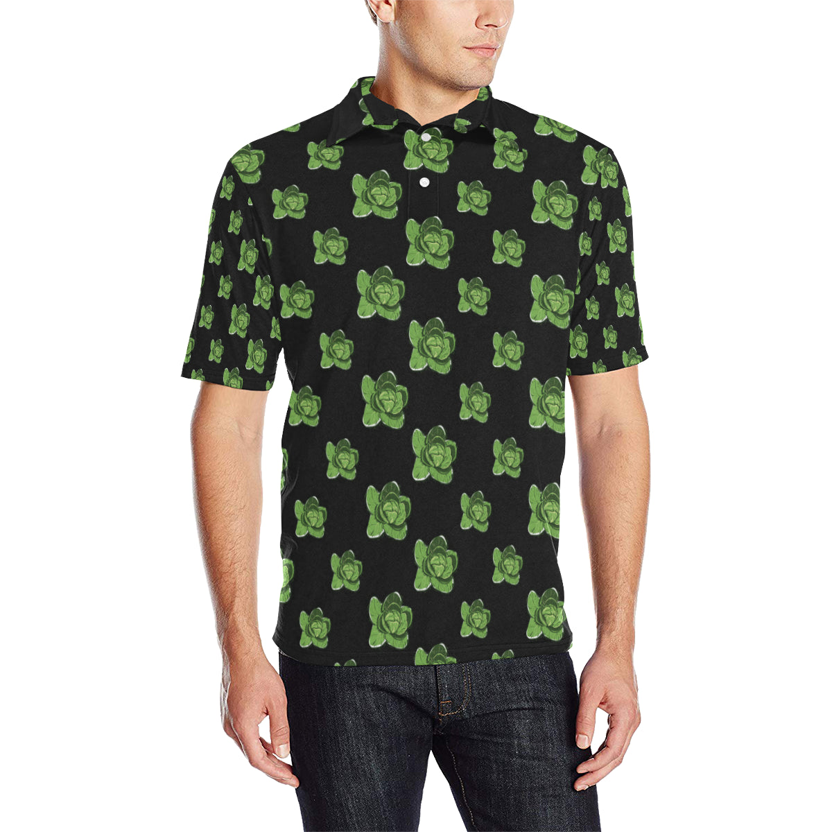 Cabbage Pattern Print Design 03 Men Polo Shirt