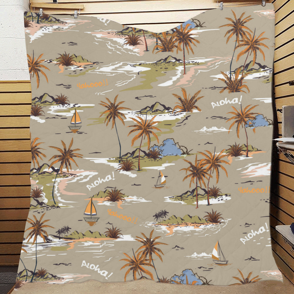 Pacific island Pattern Print Design A05 Premium Quilt