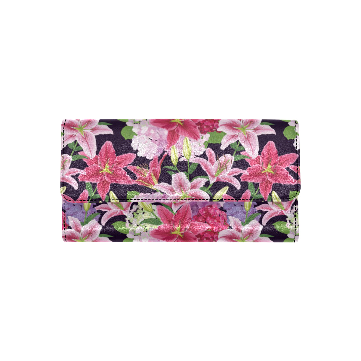 Lily Pattern Print Design LY017 Women's Trifold Wallet