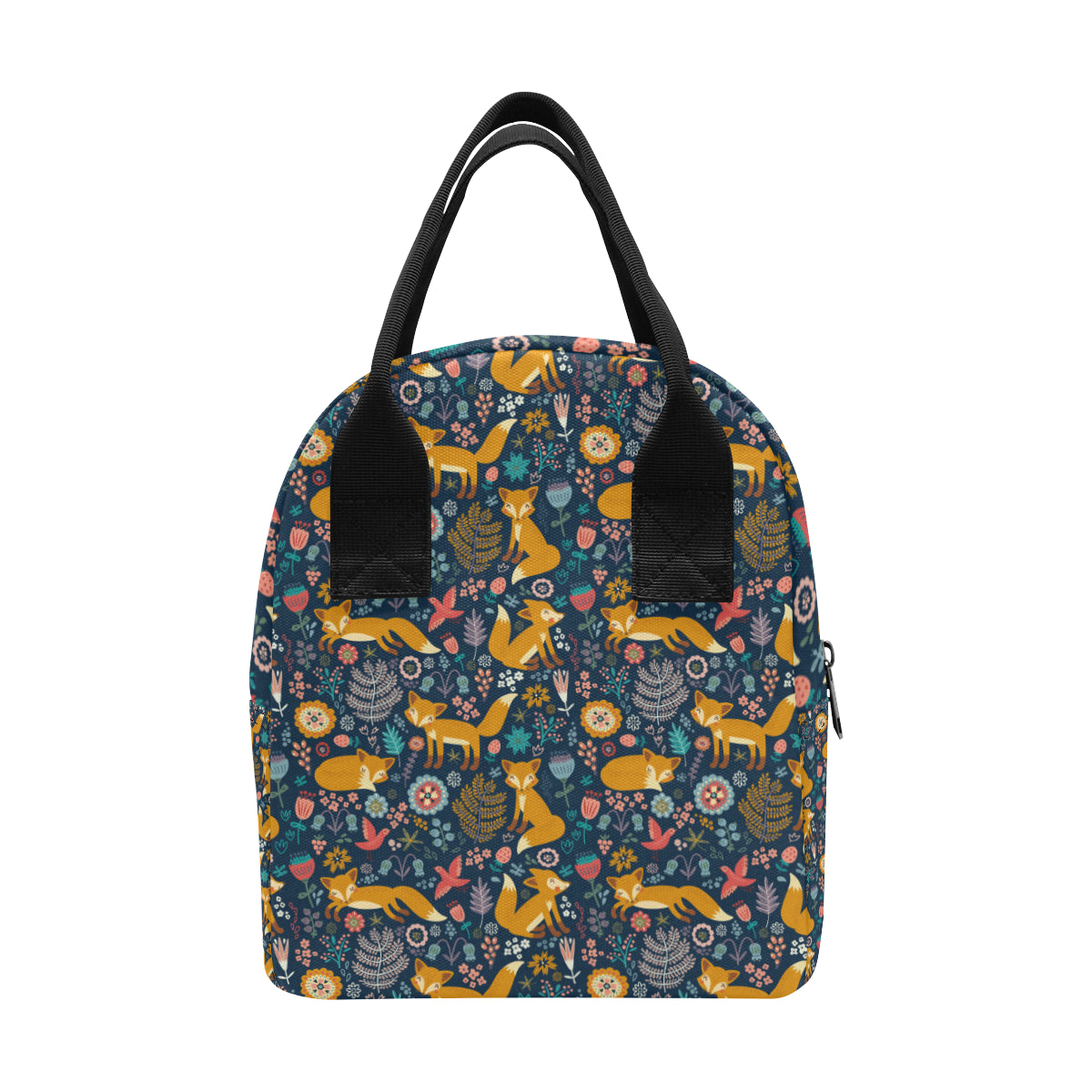 Fox Cute Jungle Print Pattern Insulated Lunch Bag