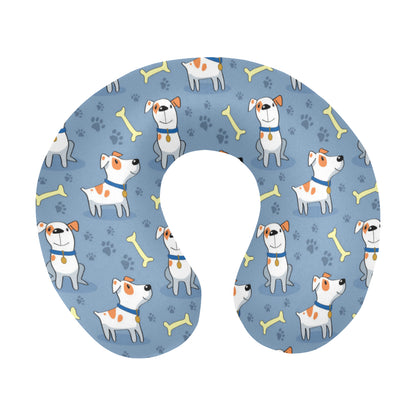 Bull Terriers Pattern Print Design 04 U-Shaped Travel Neck Pillow