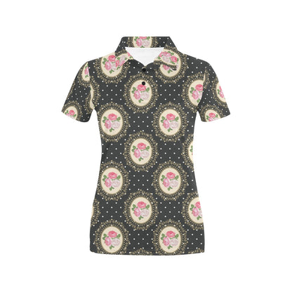 Rose Pattern Print Design RO015 Women's Polo Shirt