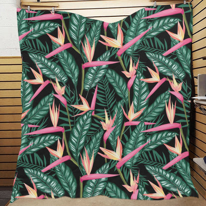 Bird Of Paradise Pattern Print Design BOP03 Premium Quilt