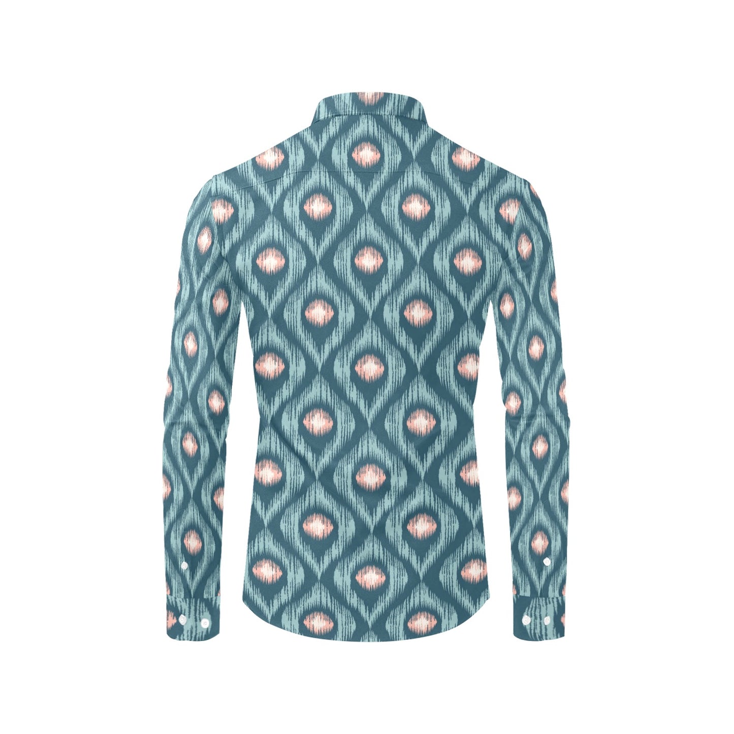 Ikat Print Design LKS402 Men's Long Sleeve Dress Shirt