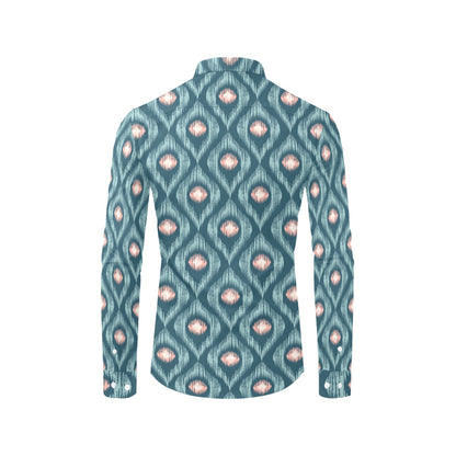 Ikat Print Design LKS402 Men's Long Sleeve Dress Shirt