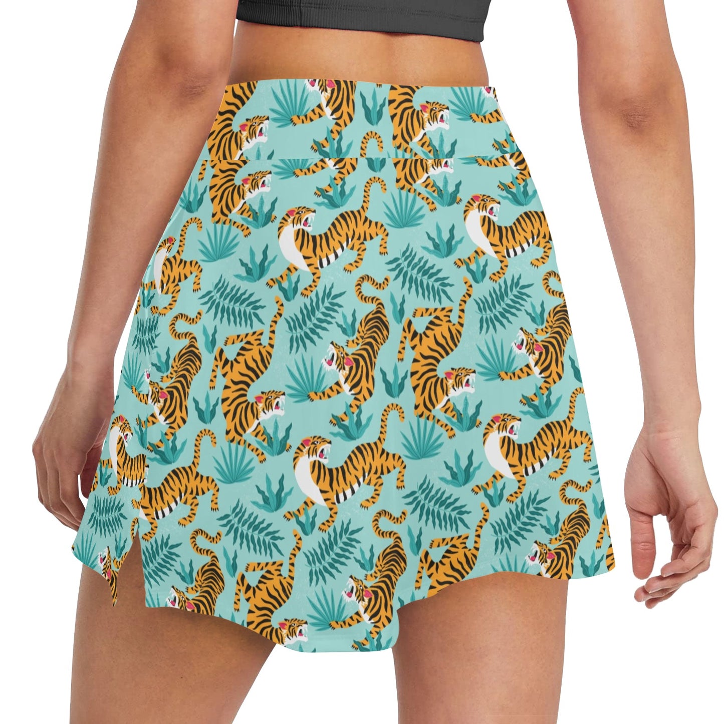 Tiger Print Design LKS304 17" Golf & Pickleball Skort with Pockets