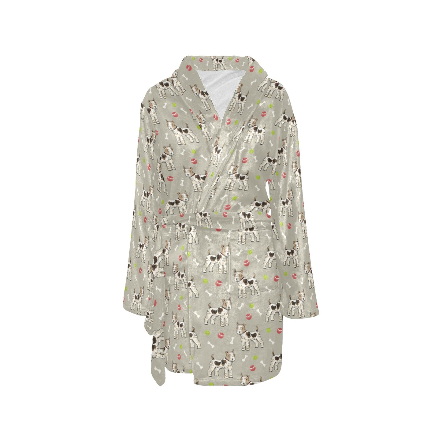 Toy Fox Terriers Print Design LKS301 Women's Fleece Robe