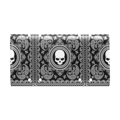 Bandana Skull Print Design LKS303 Women's Trifold Wallet