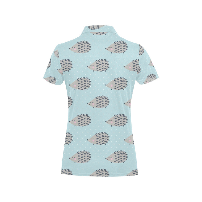 Hedgehog Pattern Print Design 02 Women's Polo Shirt