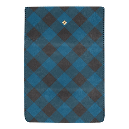 Plaid Blue Pattern Print Design A04 Women's Trifold Wallet