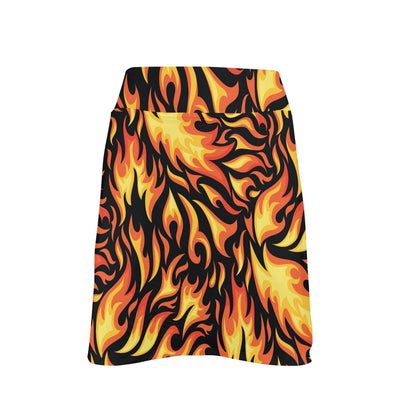 Flame Fire Design Pattern 17" Golf & Pickleball Skort with Pockets