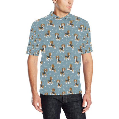 Beagle Pattern Print Design 02 Men Polo Shirt