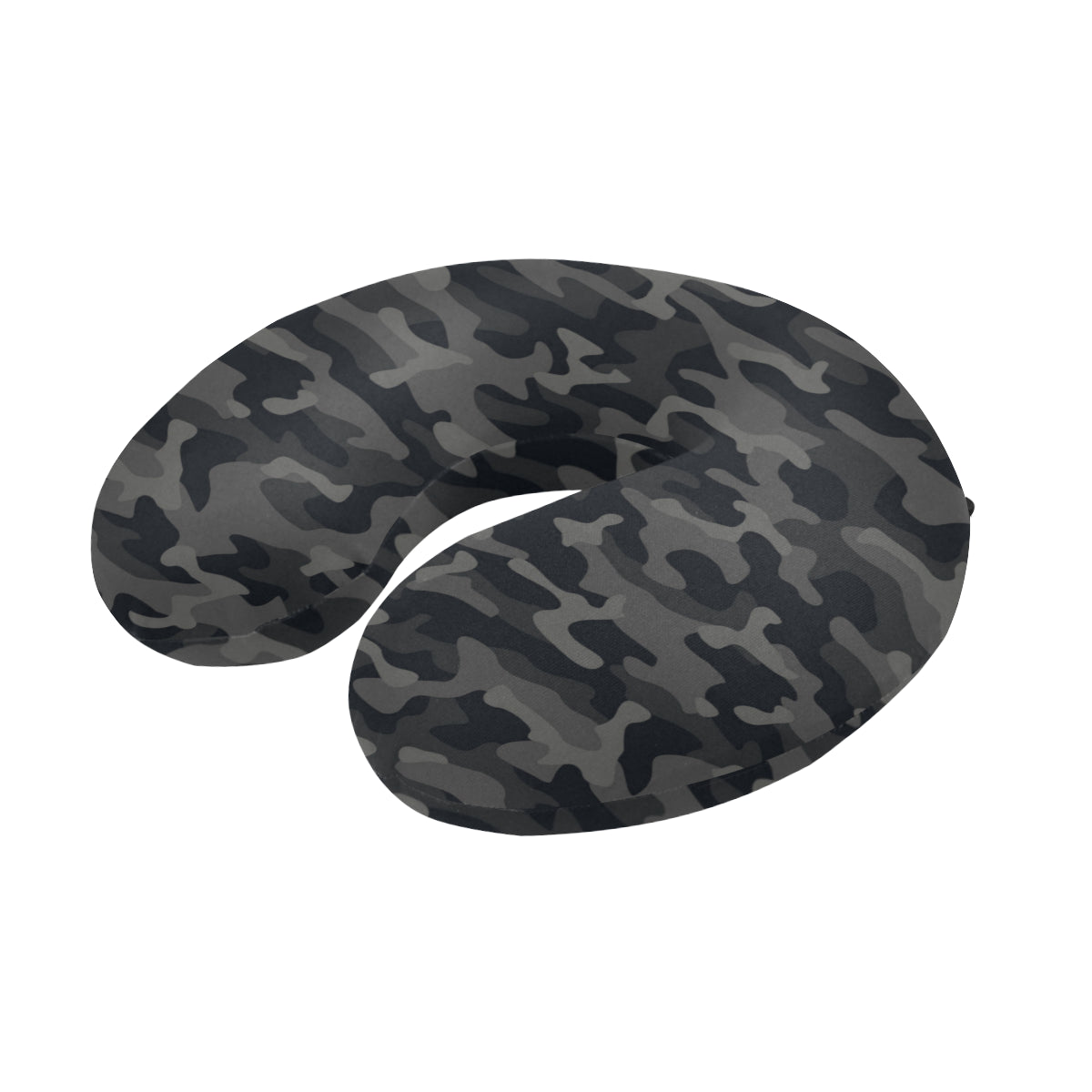 Camo Black Pattern Print Design 02 U-Shaped Travel Neck Pillow