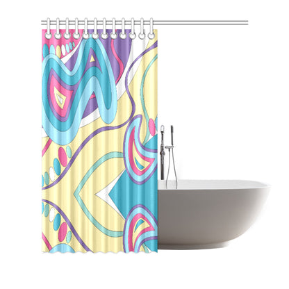 Funky Retro Pattern Print Design A01 Shower Curtain