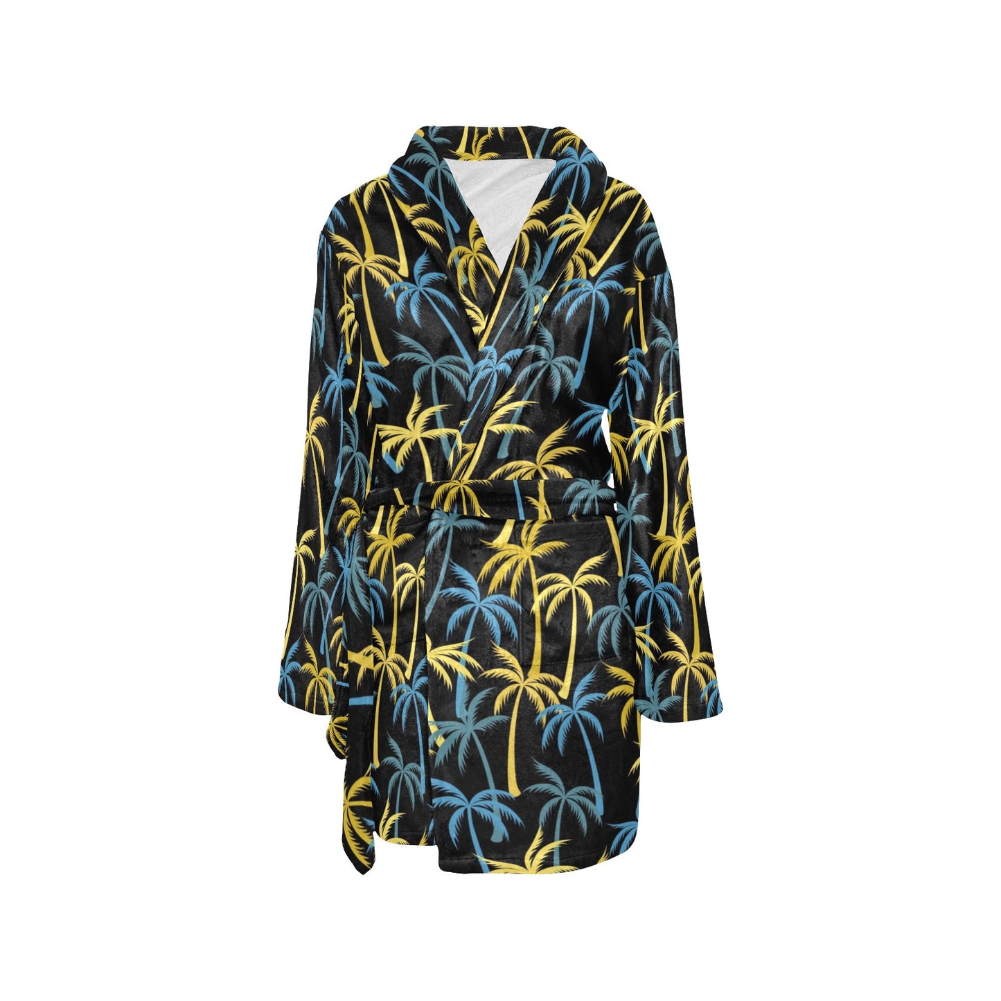 Palm Tree Pattern Women's Fleece Robe