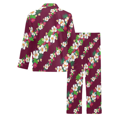 Hawaiian Themed Pattern Print Design H06 Men's Long Pajama Set