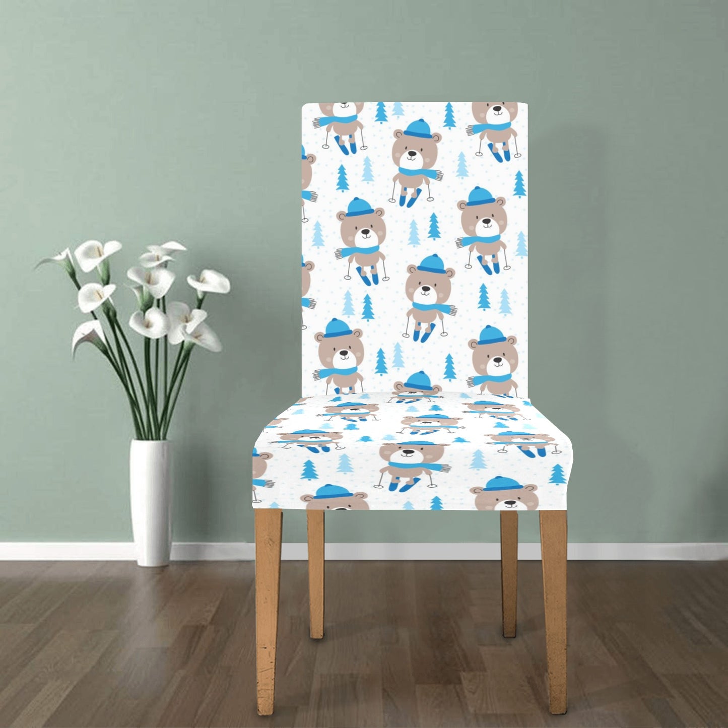 Ski Print Design LKS306 Dining Chair Slipcover