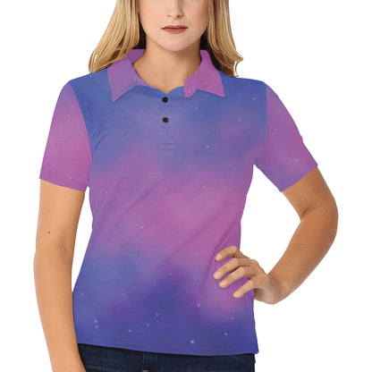Nebula Pattern Print Design A05 Women's Polo Shirt