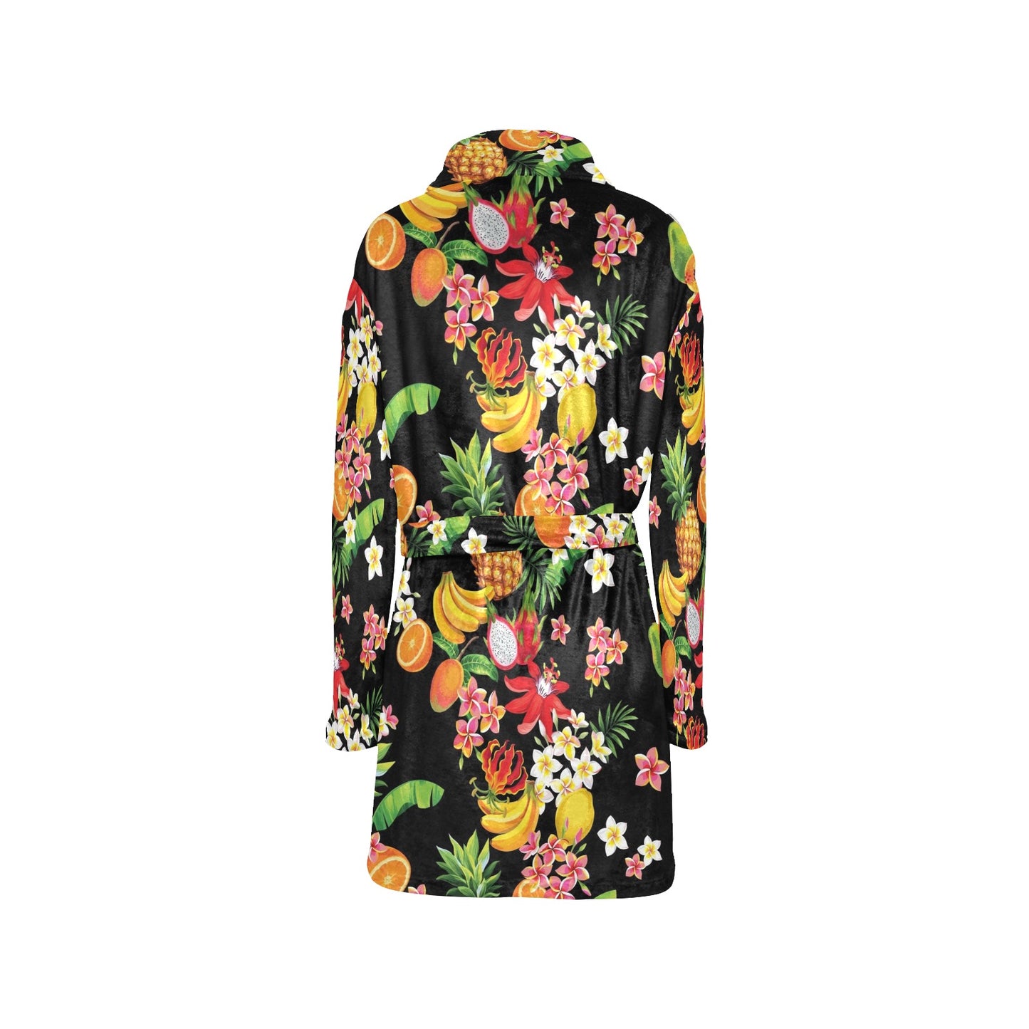 Tropical Fruits Pattern Print Design TF02 Women's Fleece Robe
