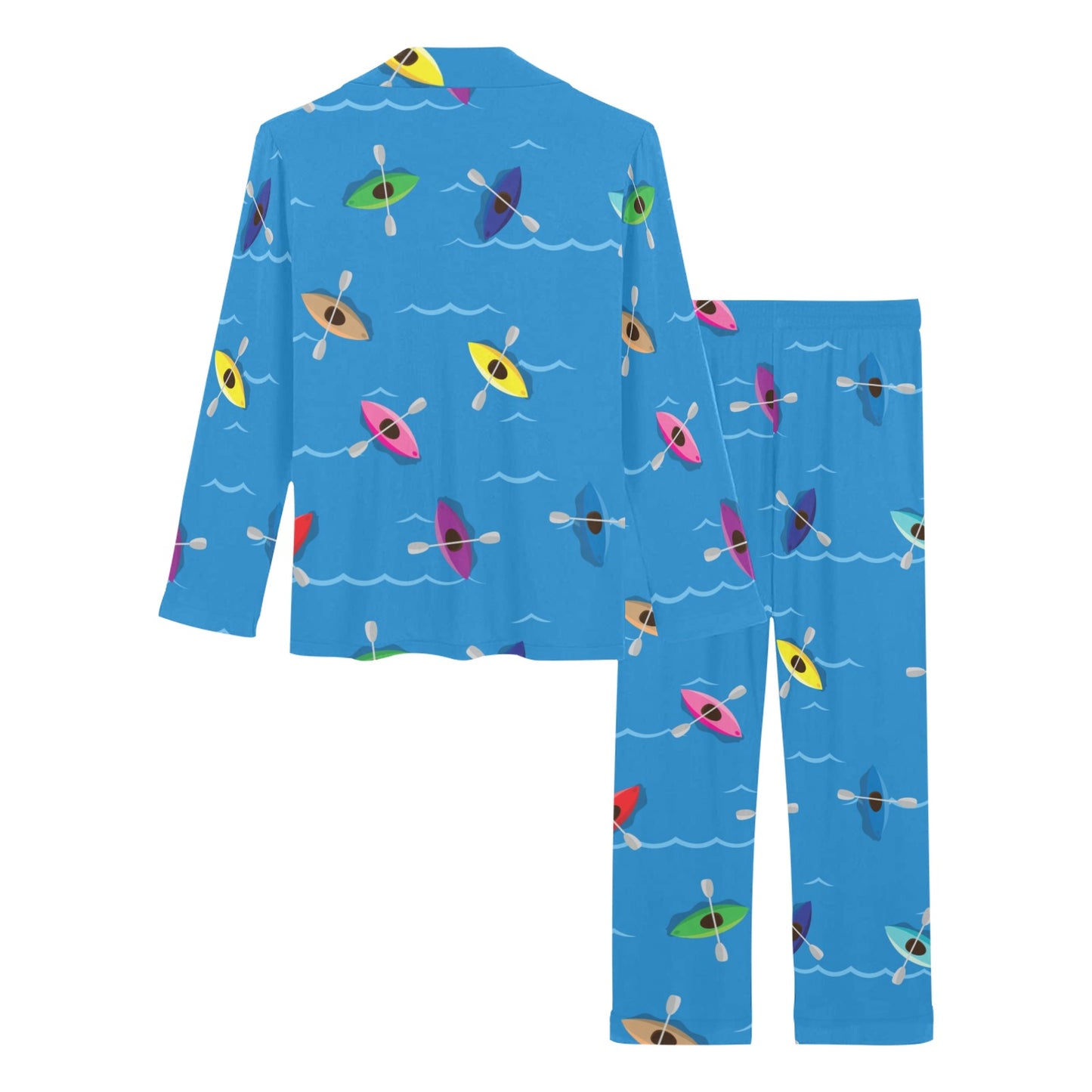Kayak Pattern Print Design 03 Women's Long Pajama Set