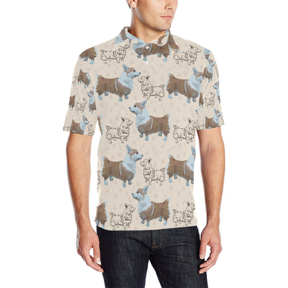 Pembroke Welsh Corgis Pattern Print Design A03 Men Polo Shirt
