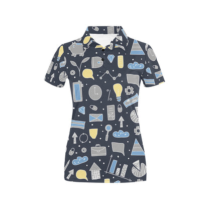 Accounting Financial Pattern Print Design 04 Women's Polo Shirt