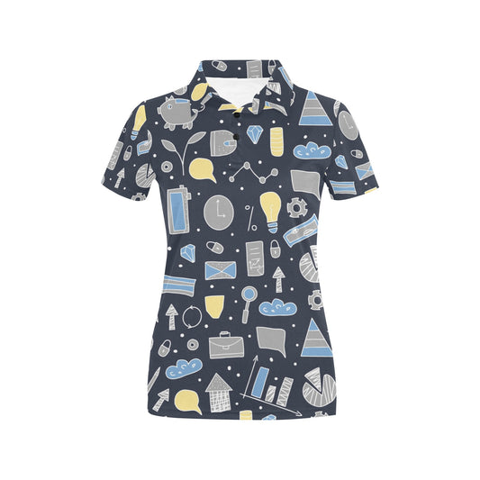 Accounting Financial Pattern Print Design 04 Women's Polo Shirt