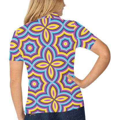 Optical illusion Pattern Print Design A03 Women's Polo Shirt