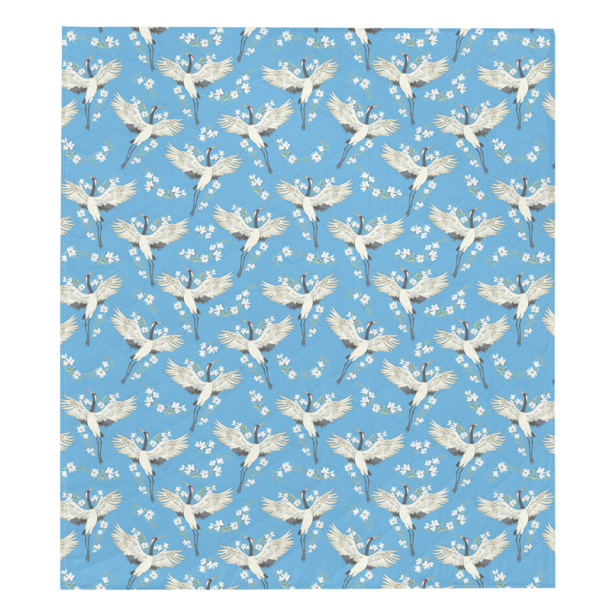 Crane Pattern Print Design 03 Premium Quilt